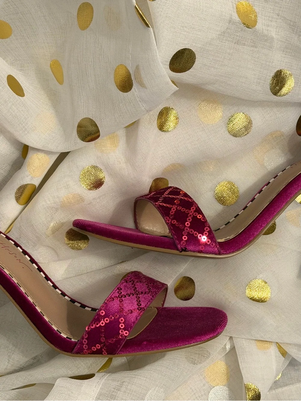 Betsey Johnson Fuchsia/HotPink Sequin Evening Sandals